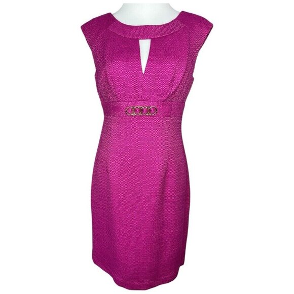 Trina Turk Women's‎ NWT Purple Jacquard Designer Luxury Sheath Dress 6/C36 - Picture 1 of 8